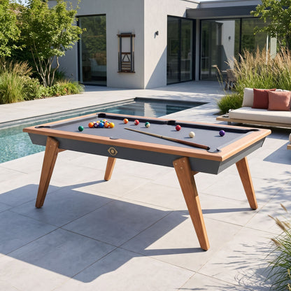 Outdoor-Tisch Stella Millésime Outdoor Anthrazitgrau, umwandelbar in Billard & Tischtennis
