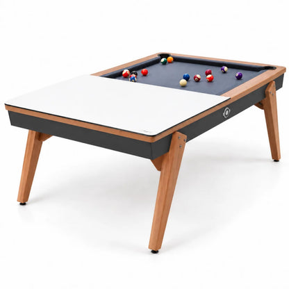 Outdoor-Tisch Stella Millésime Outdoor Anthrazitgrau, umwandelbar in Billard & Tischtennis