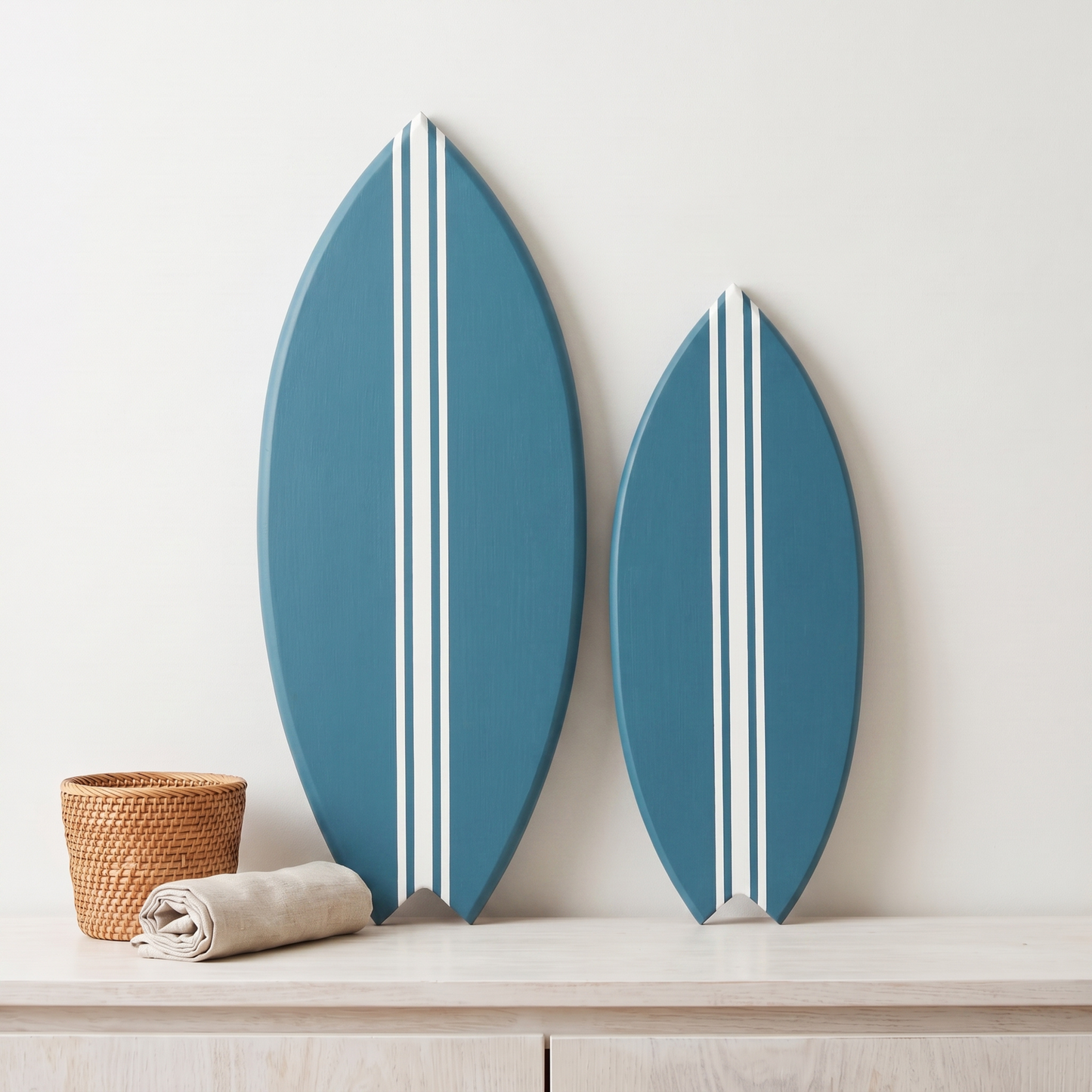 Planche de Surf déco - Base marée haute, lignes blanches