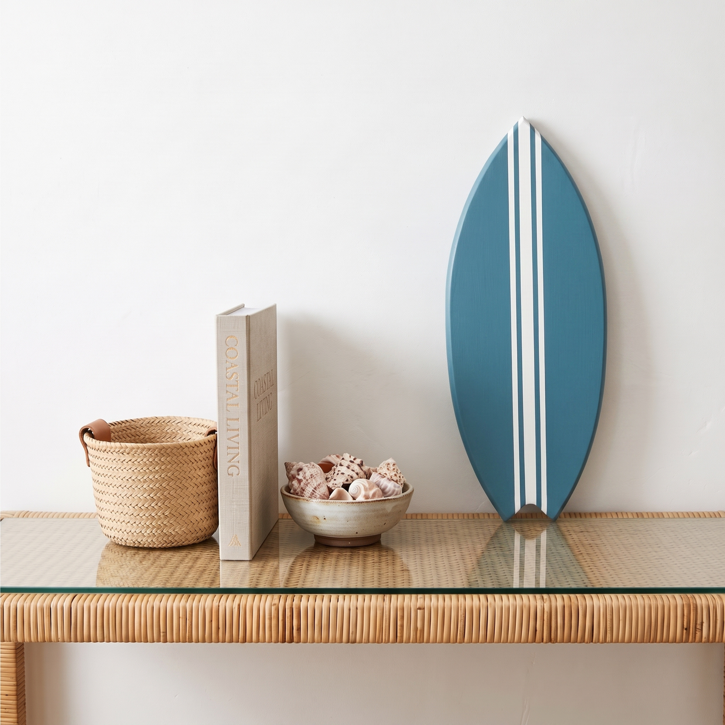 Planche de Surf déco - Base marée haute, lignes blanches