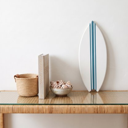 Planche de Surf déco - Base blanche, lignes marée haute