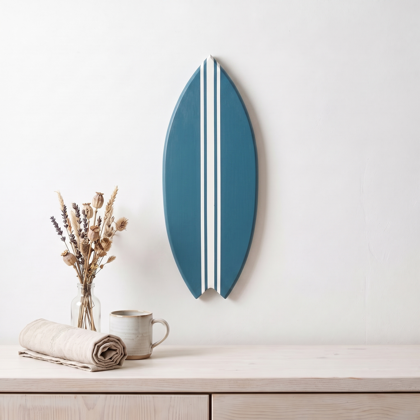 Planche de Surf déco - Base marée haute, lignes blanches
