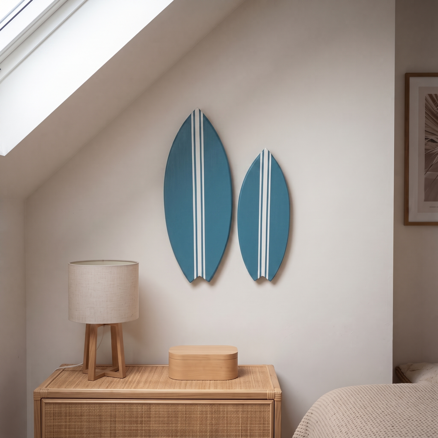 Planche de Surf déco - Base marée haute, lignes blanches