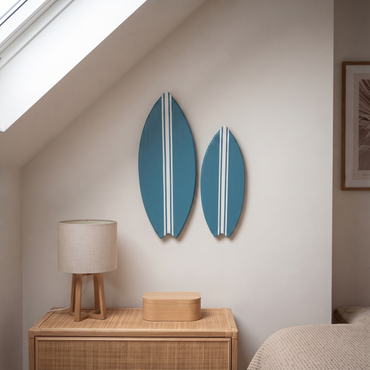Planche de Surf déco - Base marée haute, lignes blanches
