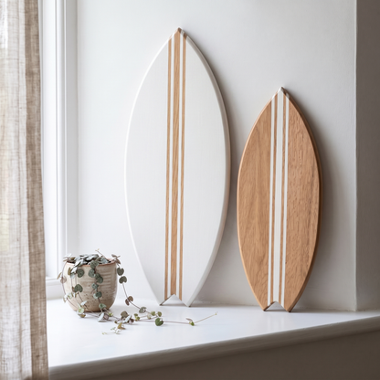 Set of Two White Decorative Surfboards - Size L
