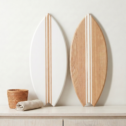 Set of Two White Decorative Surfboards - Size L