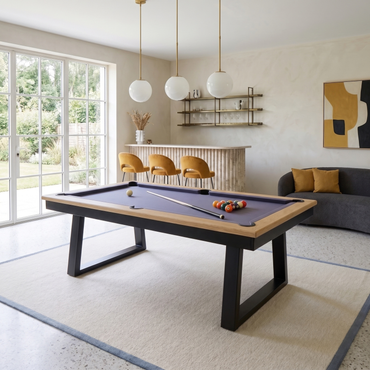 Stella Millésime Indoor Esstisch mit dreieckigen Holzbeinen, wandelbar zu Billard- und Tischtennisplatte