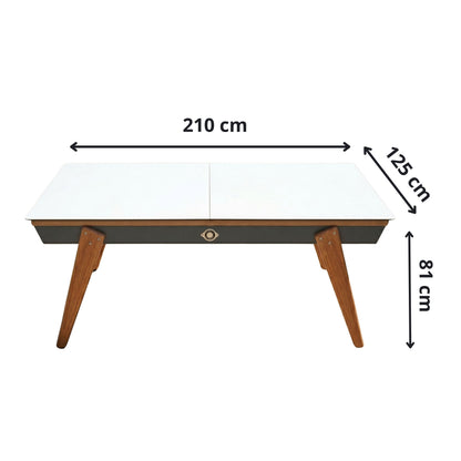 Outdoor-Tisch Stella Millésime Outdoor Anthrazitgrau, umwandelbar in Billard & Tischtennis