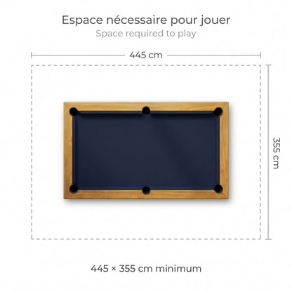 Amerikanischer Billardtisch Stella Millésime Indoor – Massive Eiche & MDF, umwandelbar in Esstisch & Tischtennisplatte