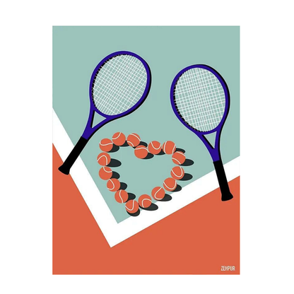 Affiche "Tennis, mon amour" | Poster Mural Sport – Format 30x40 cm
