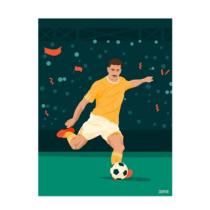 Affiche Joueur de Foot | Poster Mural Sport Football – Format 30x40 cm