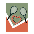 Affiche "Tennis, mon amour" Coloris Vert | Poster Mural Sport – Format 30x40 cm