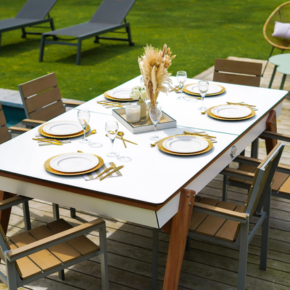 Table extérieur Blanc Stella Millésime Outdoor convertible billard & ping-pong