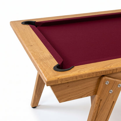 Billard Américain Stella Scipion 2m10 Holzfüße - Massives Eichenholz, umwandelbar in Esstisch & Tischtennisplatte