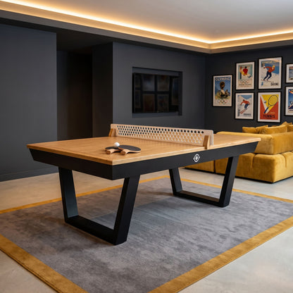 Amerikanischer Billardtisch Stella Millésime Indoor – Massive Eiche & MDF, umwandelbar in Esstisch & Tischtennisplatte