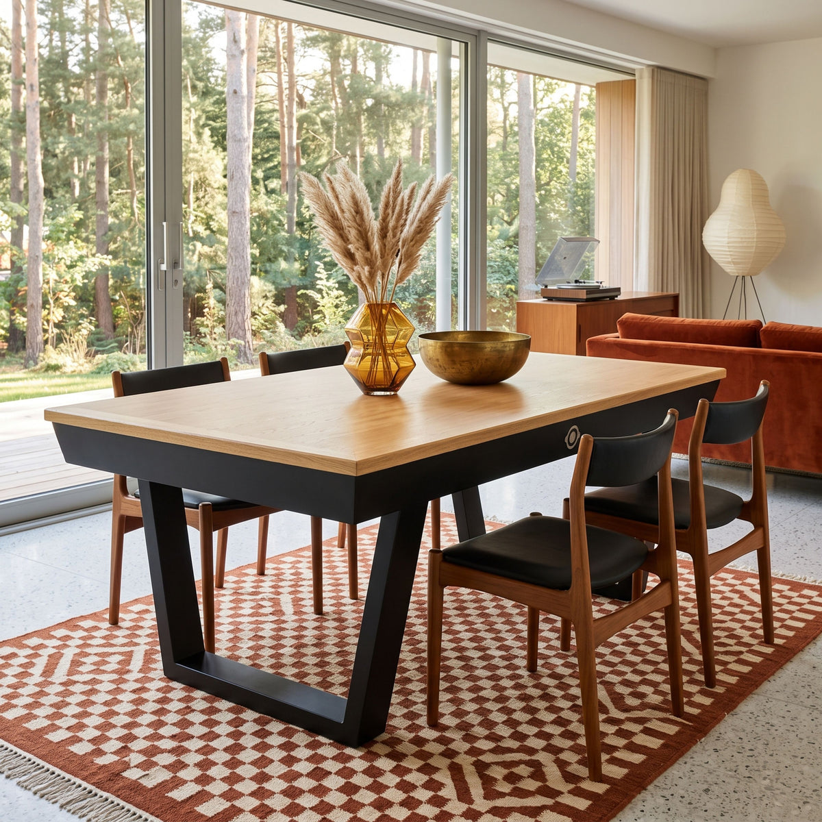 Amerikanischer Billardtisch Stella Millésime Indoor – Massive Eiche & MDF, umwandelbar in Esstisch & Tischtennisplatte