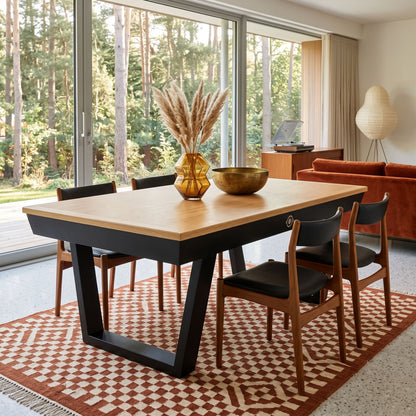 Amerikanischer Billardtisch Stella Millésime Indoor – Massive Eiche & MDF, umwandelbar in Esstisch & Tischtennisplatte