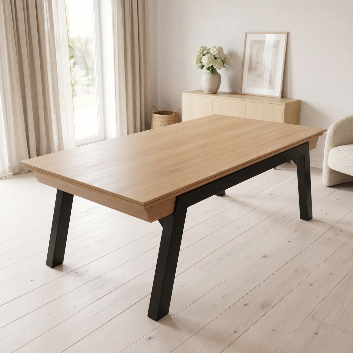 Table intérieur Stella Scipion Pieds Noir Convertible Billard et table de ping-pong