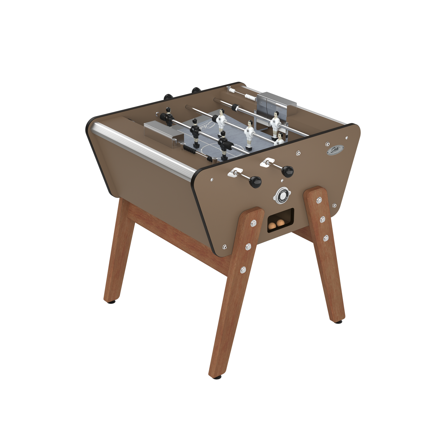 Baby-foot 2 joueurs Stella Toi & Moi Outdoor coloris taupe, un format compact et design conçu pour résister aux intempéries toute l'année.