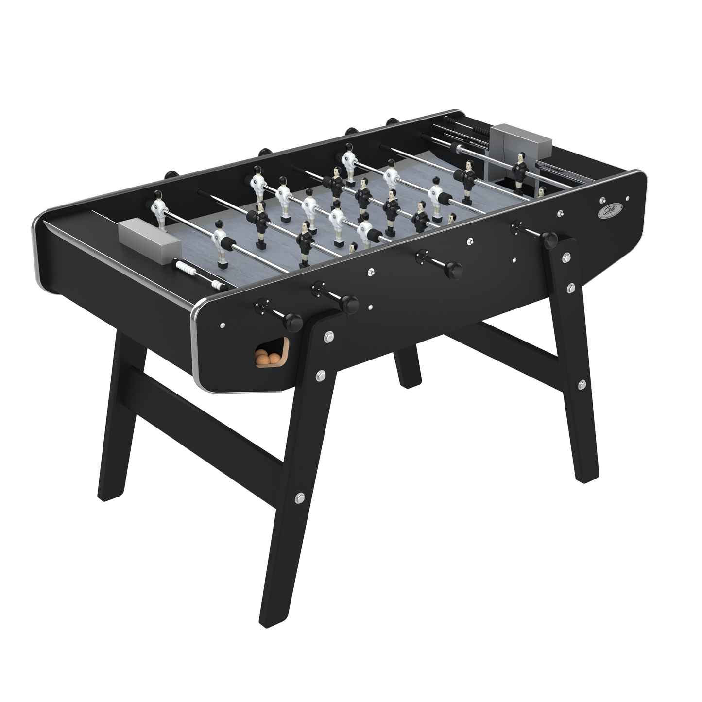 Baby-foot Stella Club noir, le modèle traditionnel inspiré des estaminets pour retrouver l'ambiance authentique du jeu de bar chez soi.