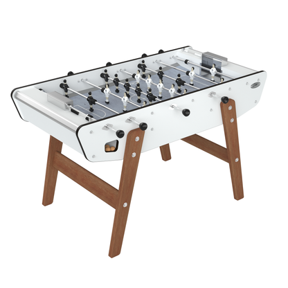 Baby-foot d'extérieur Stella Home Outdoor blanc, un design épuré et résistant conçu pour supporter la pluie, le soleil et les UV.