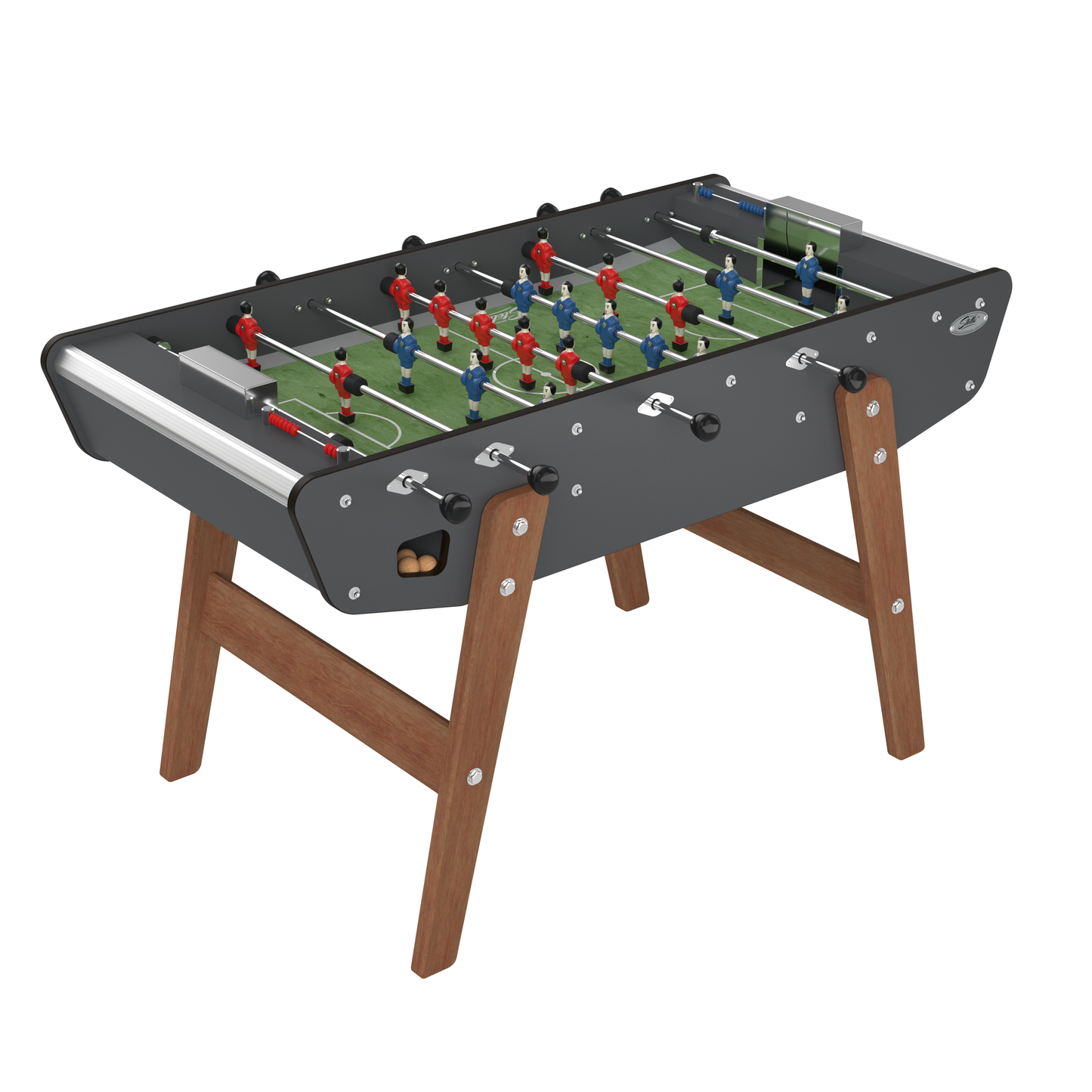 Baby-foot d'extérieur Stella Home Outdoor gris anthracite, un modèle robuste au design urbain et contemporain pour votre terrasse.