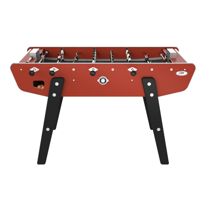 Vue de face du Stella Home rouge mettant en avant les paliers en inox et les joueurs en aluminium haute résistance.