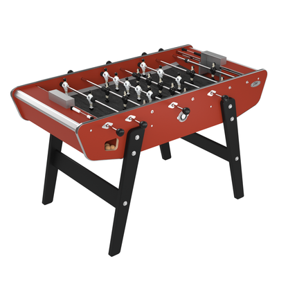 Baby-foot Stella Home rouge au design moderne, idéal pour une expérience de jeu familiale et conviviale à la maison.