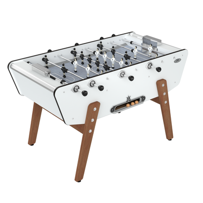 Baby-foot d'extérieur Stella Star Outdoor blanc, un design minimaliste et haut de gamme résistant à la pluie et aux UV.