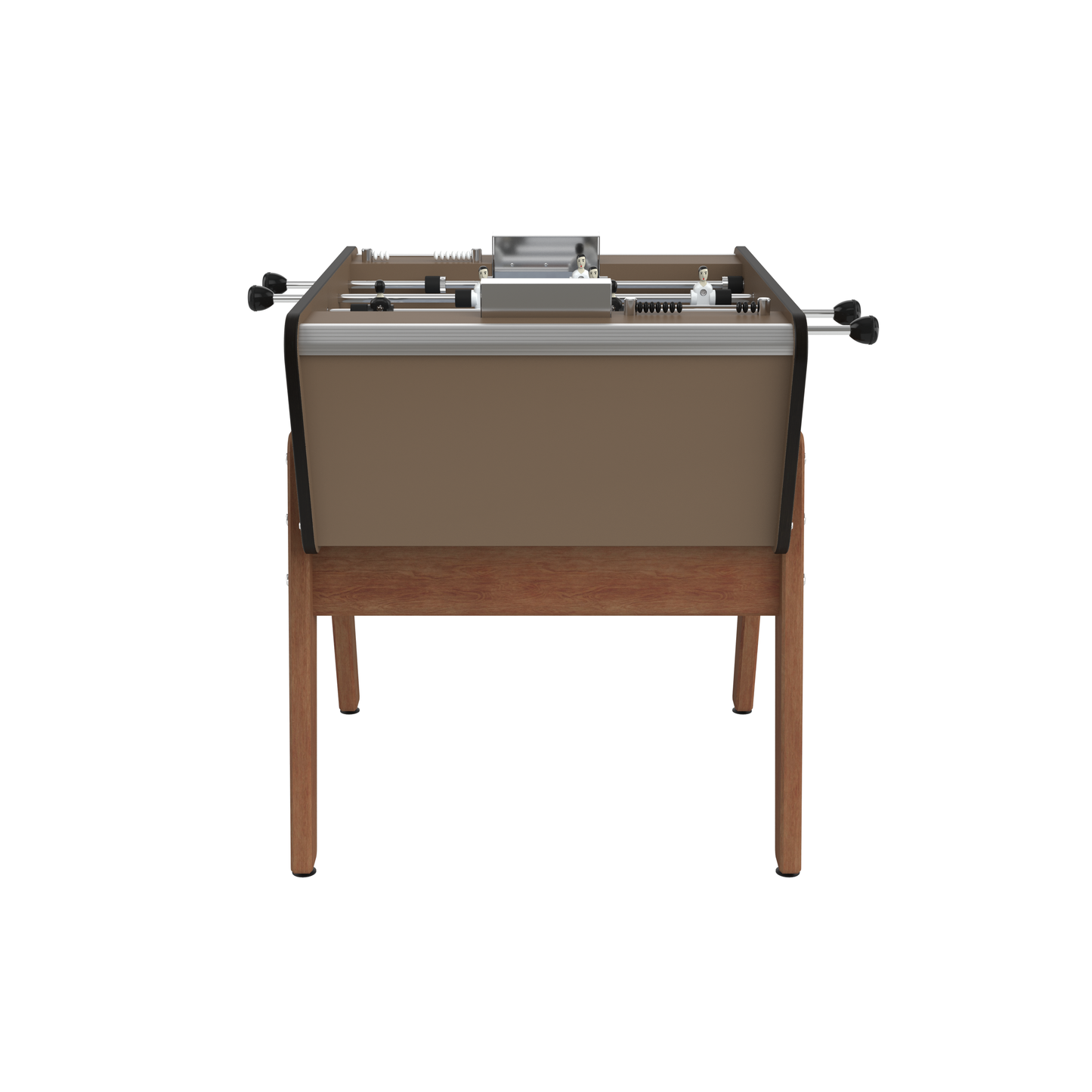 Vue de profil du modèle compact Toi & Moi soulignant les pieds en bois moabi peints à la main et les amortisseurs en caoutchouc.