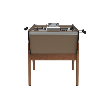 Vue de profil du modèle compact Toi & Moi soulignant les pieds en bois moabi peints à la main et les amortisseurs en caoutchouc.