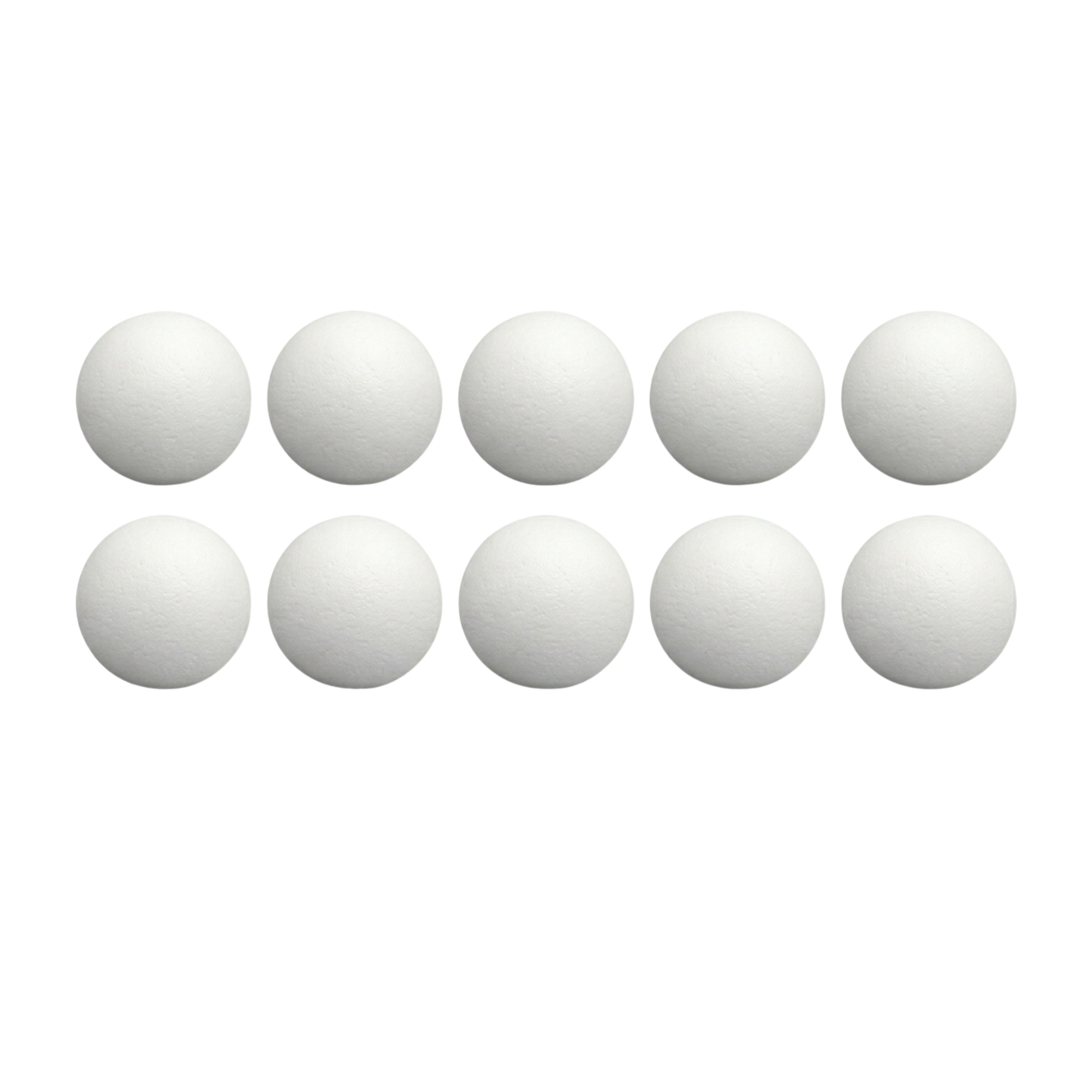 Lot de 10 balles de baby-foot en plastique blanc haute densité pour un jeu rapide, nerveux et des trajectoires précises.