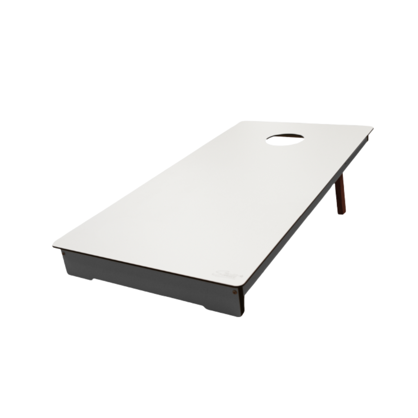 Planche de Cornhole Stella Outdoor en stratifié compact HPL gris, résistante aux UV et aux intempéries pour un usage intensif en extérieur.