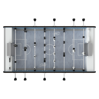 Vue de dessus du tapis de jeu gris du Stella Star Outdoor, idéal pour le contrôle de balle et les actions techniques.