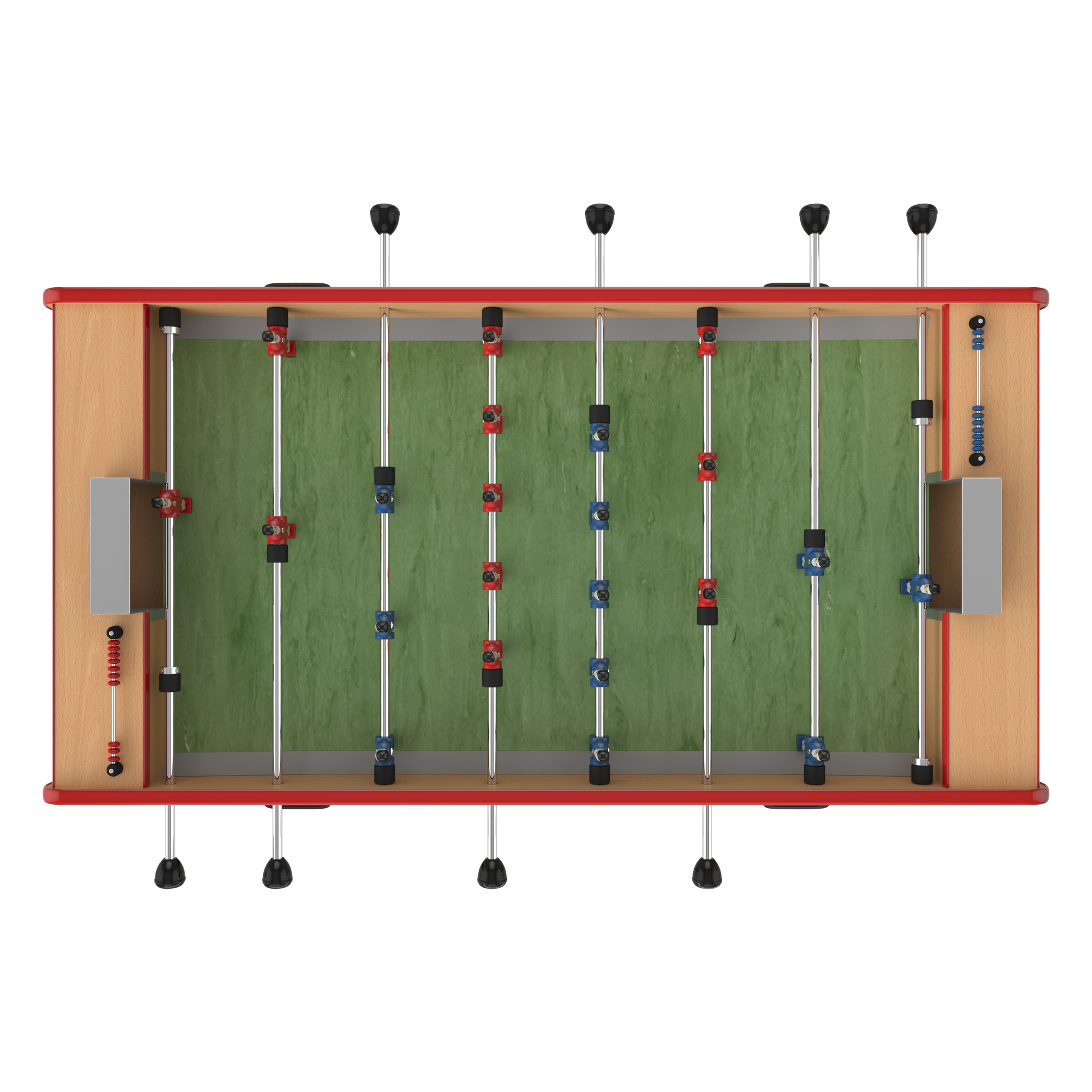 Vue de dessus du tapis de jeu PVC gris du Stella Club, idéal pour un contrôle de balle précis et des sensations de jeu fluides.