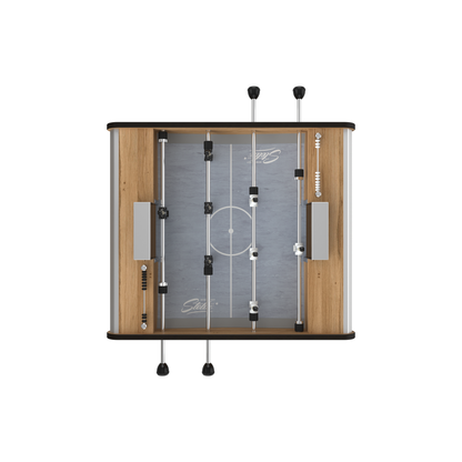 Vue de dessus de la surface de jeu réduite du Stella Toi & Moi, tapis PVC conçu pour les balles sautées et le jeu de tête