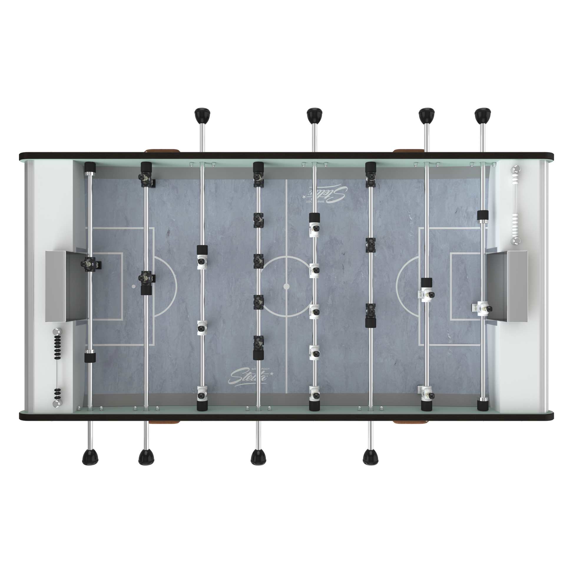 Vue aérienne du tapis de jeu PVC du Stella Home Outdoor, conçu pour les balles sautées et le jeu de tête en plein air.