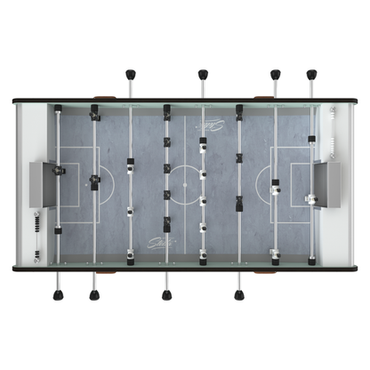 Vue aérienne du tapis de jeu PVC du Stella Home Outdoor, conçu pour les balles sautées et le jeu de tête en plein air.