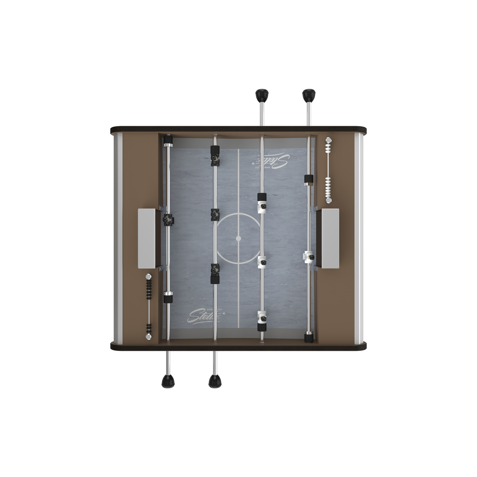 Vue aérienne de la surface de jeu du Stella Toi & Moi taupe, tapis PVC optimisé pour les duels rapides et techniques.